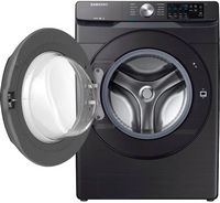 Samsung - Open Box 4.5 Cu. Ft. 10-Cycle High-Efficiency Front-Loading Washer with Steam - Black S... - Alternate Views