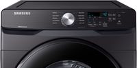 Samsung - Open Box 7.5 Cu. Ft. Stackable Electric Dryer with Sensor Dry - Black Stainless Steel - Alternate Views