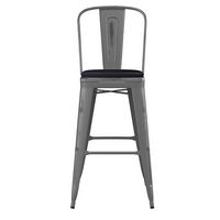 Alamont Home - Lincoln Contemporary Resin Bar Height Stool - Clear Coated/Black - Alternate Views