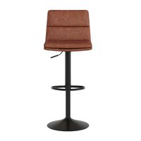 Alamont Home - Hughes Modern Leather/Faux Leather Adjustable Height Barstool (Set of 2) - Cognac/... - Alternate Views