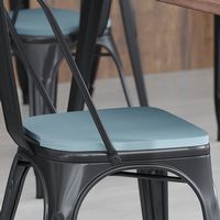 Alamont Home - All-Weather Polyresin Seat for Colorful Metal Stools and Chairs (Set of 4) - Teal-... - Alternate Views