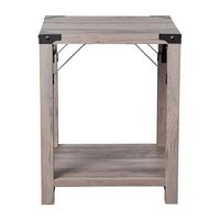 Alamont Home - 2-Tier Side Table with Metal Side Braces and Corner Caps - Gray Wash - Alternate Views