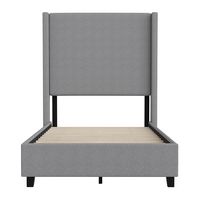 Alamont Home - Quinn Twin Size Upholstered Platform Bed with Channel Stitched Headboard - Gray - Alternate Views