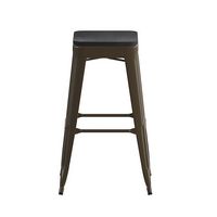 Alamont Home - Cierra Industrial Resin Backless Bar Stool (Set of 4) - Gun Metal/Black - Alternate Views