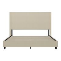 Alamont Home - Quinn King Size Upholstered Platform Bed with Channel Stitched Headboard - Beige - Alternate Views