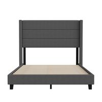 Flash Furniture - Hollis Full Size Upholstered Platform Bed with Wingback Headboard - Charcoal - Alternate Views