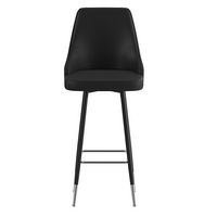 Alamont Home - Shelly Modern Leather/Faux Leather Bar Height Stool (Set of 2) - Black - Alternate Views