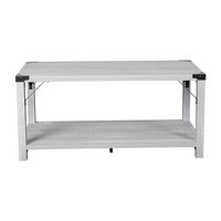 Alamont Home - 2-Tier Coffee Table with Metal Side Braces and Corner Caps - Aspen Gray - Alternate Views