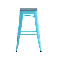 Alamont Home - Cierra Industrial Resin Backless Bar Stool (Set of 4) - Teal/Teal-Blue - Alternate Views