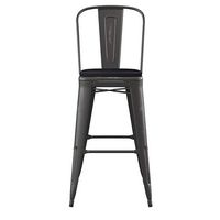 Alamont Home - Carly All-Weather Bar Height Stool with Poly Resin Seat - Black/Black - Alternate Views