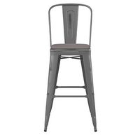 Alamont Home - Carly All-Weather Bar Height Stool with Poly Resin Seat - Silver/Gray - Silver Gra... - Alternate Views