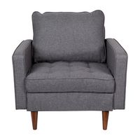 Alamont Home - Compact Upholstered Tufted Chair with Wooden Legs - Dark Gray - Alternate Views