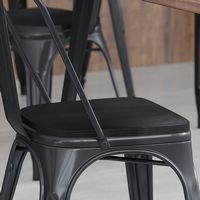 Alamont Home - All-Weather Polyresin Seat for Colorful Metal Stools and Chairs (Set of 4) - Black - Alternate Views