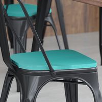 Alamont Home - All-Weather Polyresin Seat for Colorful Metal Stools and Chairs (Set of 4) - Mint - Alternate Views