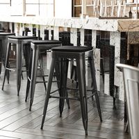 Alamont Home - Cierra Industrial Resin Backless Bar Stool (Set of 4) - Black/Black - Alternate Views