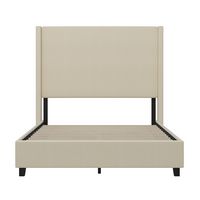 Alamont Home - Quinn Full Size Upholstered Platform Bed with Channel Stitched Headboard - Beige - Alternate Views