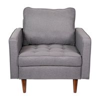 Alamont Home - Compact Upholstered Tufted Chair with Wooden Legs - Slate Gray - Alternate Views