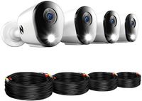 Night Owl - 12 Channel 4 Camera Wired 2K 1TB DVR Security System with 2-way Audio - White - Alternate Views