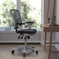 Alamont Home - Mid-Back Ergonomic Multifunction Mesh Chair with Polyurethane Wheels - Dark Gray M... - Alternate Views