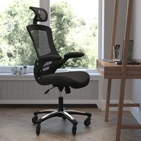 Alamont Home - Ergonomic Swivel Task Chair with Roller Wheels & Flip Up Arms - Black - Alternate Views