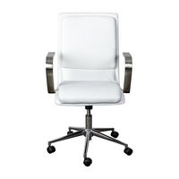 Alamont Home - Designer Executive Swivel Office Chair with Arms - White/Chrome - Alternate Views