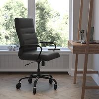 Alamont Home - Executive Chair on Skate Wheels - Black LeatherSoft/Black Frame - Alternate Views