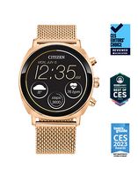 Citizen - CZ Smart 41mm Unisex Casual Smartwatch with IP Stainless Steel Mesh Bracelet - Rose Gold - Alternate Views