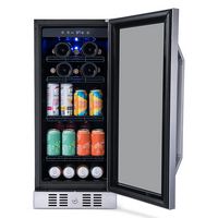 NewAir - 15” FlipShelf 33-Bottle or 80-Can Beverage Cooler with Reversible Shelves - Alternate Views