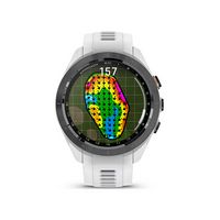 Garmin - Approach S70 GPS Smartwatch 42mm Ceramic - Black Ceramic Bezel with White Silicone Band - Alternate Views