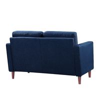 Lifestyle Solutions - Langford Loveseat with Upholstered Fabric and Eucalyptus Wood Frame - Navy ... - Alternate Views