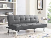 Serta - Corey Multi-Functional Convertible Sofa  in Faux Leather - Charcoal - Alternate Views