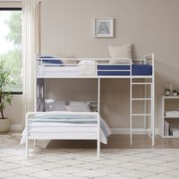 Walker Edison - Modern L-Shape Twin Bunk Bed - White - Alternate Views