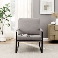 Walker Edison - Modern Metal-Arm Accent Chair - Mushroom - Alternate Views