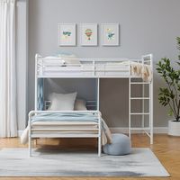 Walker Edison - Modern L-Shape Twin Bunk Bed - White - Alternate Views