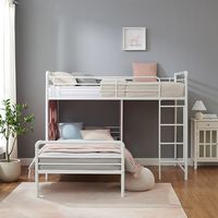 Walker Edison - Modern L-Shape Twin Bunk Bed - White - Alternate Views