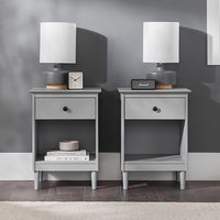 Walker Edison - Modern 2-Piece 1-Drawer Nightstand Set - Gray - Alternate Views