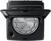 Samsung - 5.5 Cu. Ft. High-Efficiency Smart Top Load Washer with Super Speed Wash - Brushed Black - Alternate Views