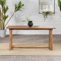 Walker Edison - Modern Solid Wood Slatted Outdoor Dining Table - Brown - Alternate Views