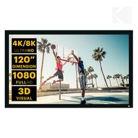 Kodak - 120” Projector Screen, 160° Angle Fixed Frame Projector Screen with Velvet Frame & Wall M... - Alternate Views