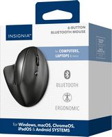 Insignia™ - Bluetooth 6-Button Ergonomic Mouse - Wireless - Black - Alternate Views