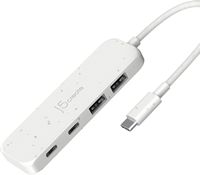 j5create - Eco-Friendly USB-C to Type-C & Type-A Gen2 4 Port Hub - White - Alternate Views