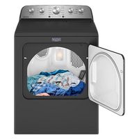 Maytag - 7.0 Cu. Ft. Electric Dryer with Steam and Extra Power Button - Volcano Black - Alternate Views