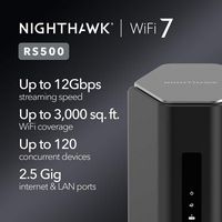 NETGEAR - Nighthawk BE12000 Tri-Band Wi-Fi 7 Router - Black - Alternate Views