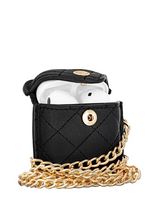 Anne Klein - Faux Leather Case for Apple AirPods, Apple Airpods Keychain Case, Quilted Leather, C... - Alternate Views