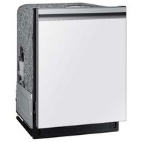 Samsung - Open Box Bespoke AutoRelease Smart Built-In Dishwasher with StormWash, 46dBA - White Glass - Alternate Views