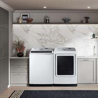 Samsung - Open Box 5.5 Cu. Ft. High-Efficiency Smart Top Load Washer with Super Speed Wash - White - Alternate Views