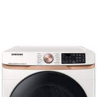 Samsung - Open Box 7.5 Cu. Ft. Stackable Smart Electric Dryer with Steam and Sensor Dry - Ivory - Alternate Views