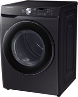 Samsung - Open Box 7.5 Cu. Ft. Stackable Gas Dryer with Sensor Dry - Fingerprint Resistant Black ... - Alternate Views