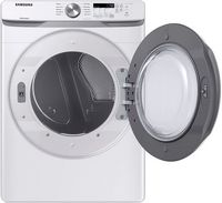 Samsung - Open Box 7.5 Cu. Ft. Stackable Electric Dryer with Long Vent Drying - White - Alternate Views