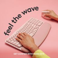 Logitech - Wave Keys Ergonomic Wireless Keyboard for Windows/Mac with Integrated Palm-rest - Rose - Alternate Views